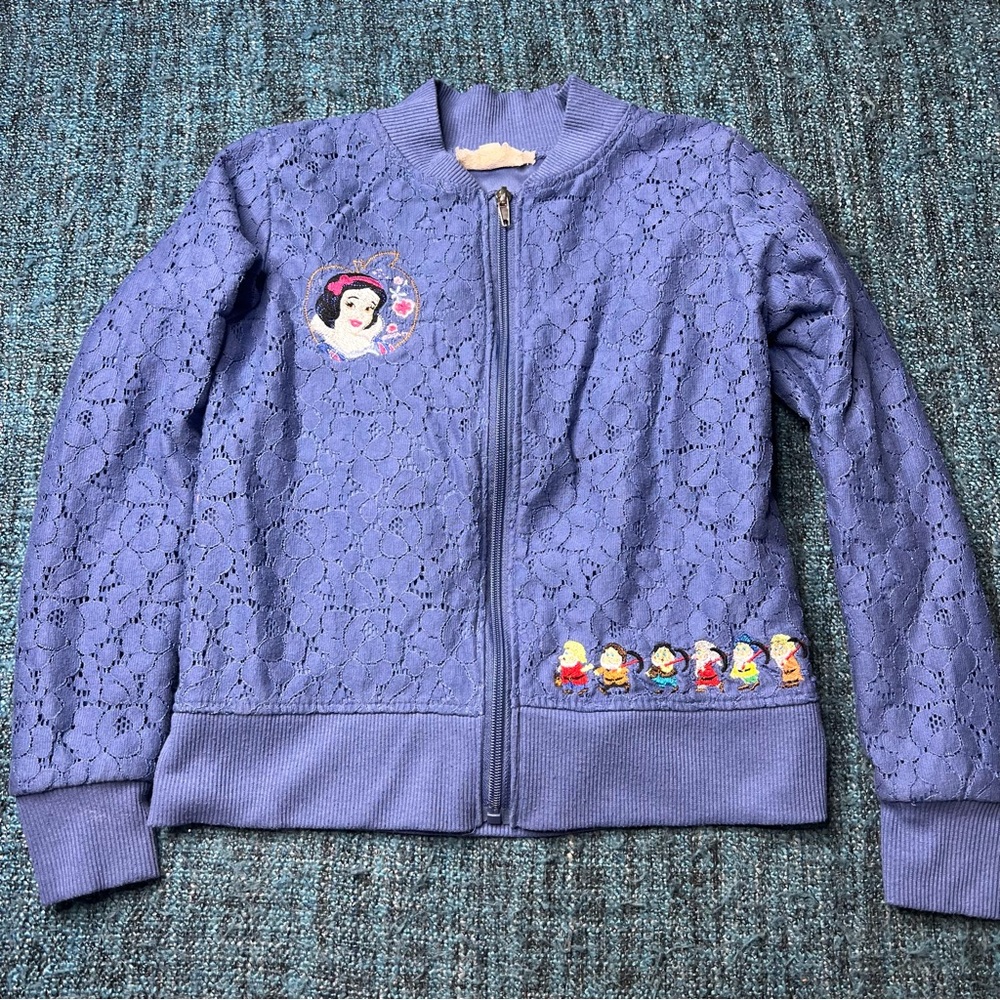 Btween Youth Girl's Disney Lace Zip Up Jacket Snow White Seven Dwarfs Size 10
